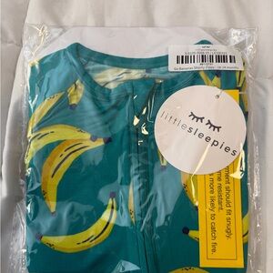 Little Sleepies Teal and Yellow Banana Pajamas